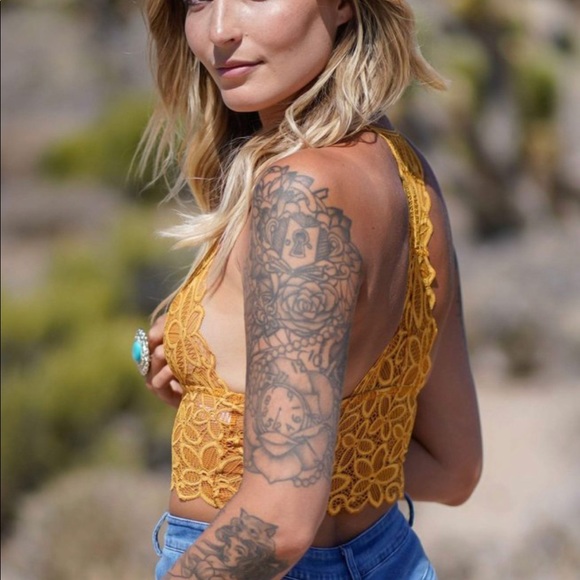 🌼 Daisy Lace Boho Longline Padded Bralette NWT - Picture 12 of 14